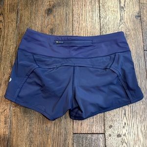 Lululemon Navy Blue Speed up Shorts.